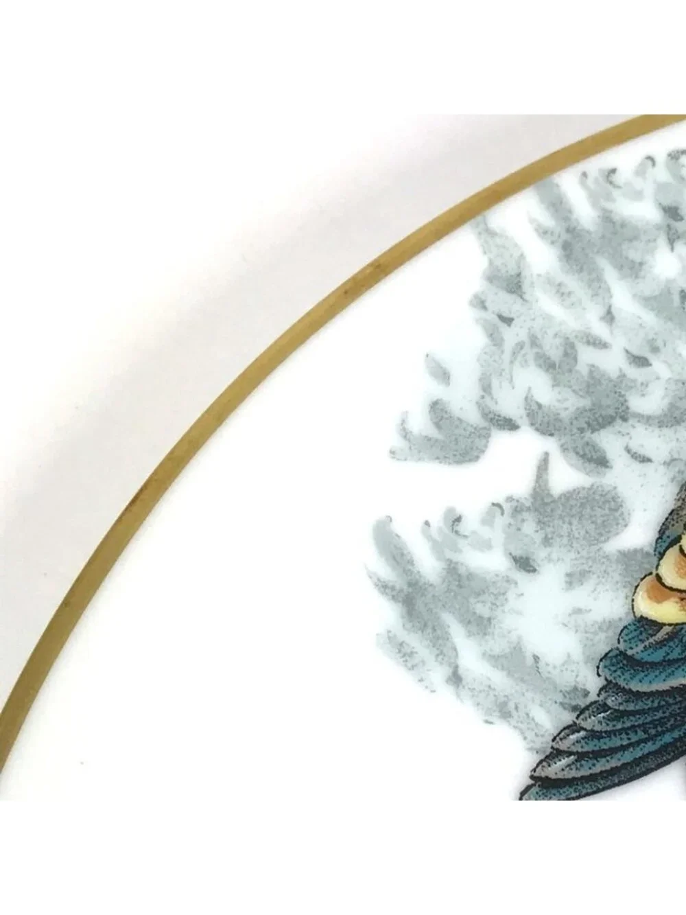 Hermes Plate Equator Sketch 27 Bird Pottery White